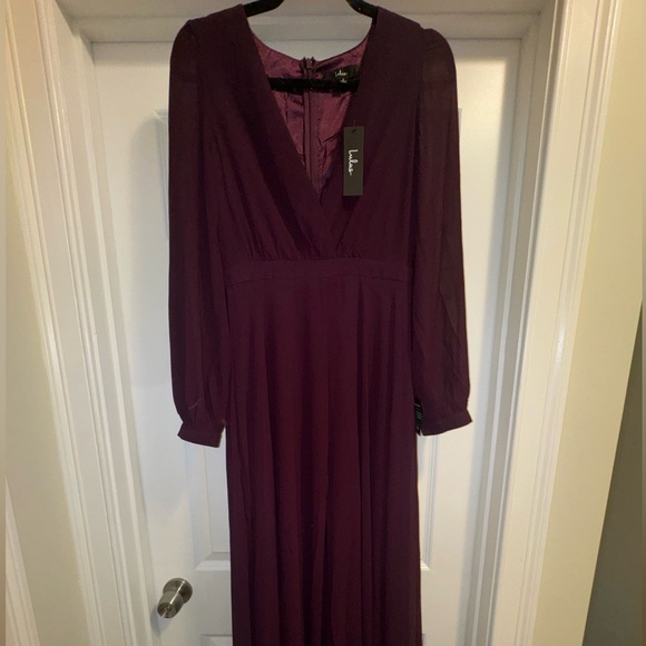 Lulus Adoring You Dark Purple Long Sleeve Maxi Dress - Picture 6 of 8